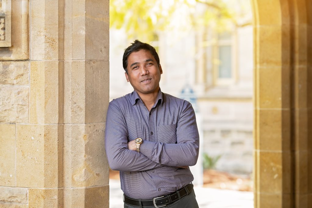 Mosharef pictured as an scholar during his time in Australia.