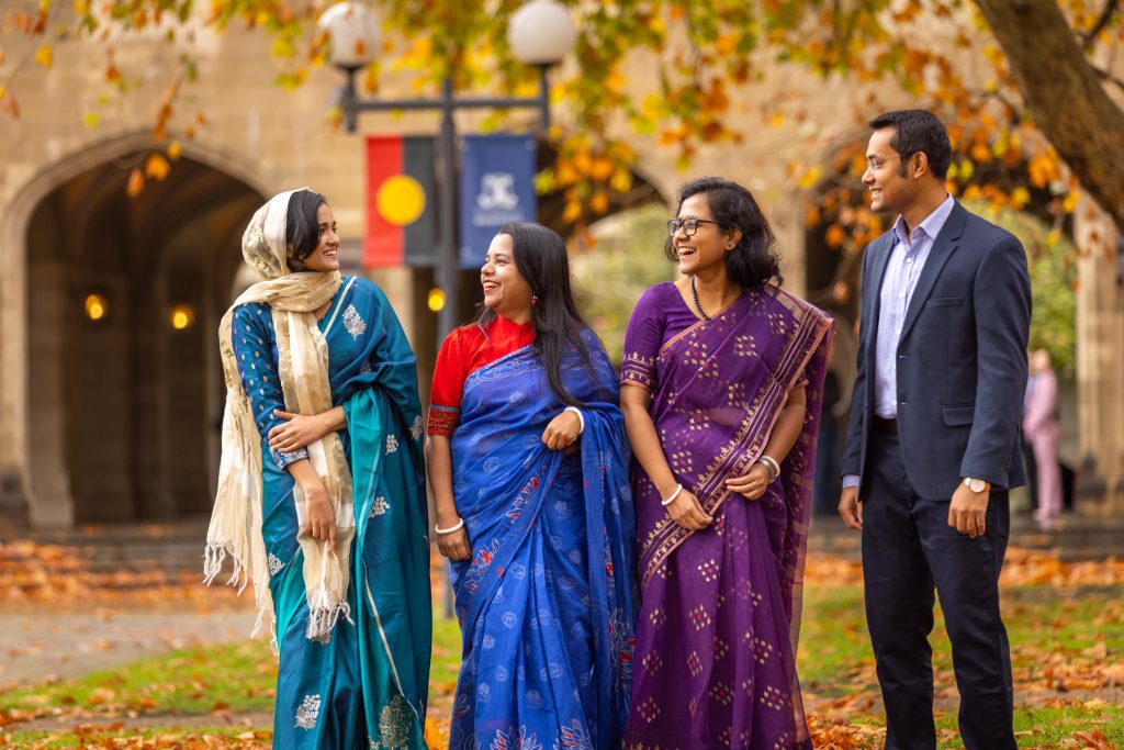 Juliana (right) interacting with other Bangladeshi scholars in Melbourne. 